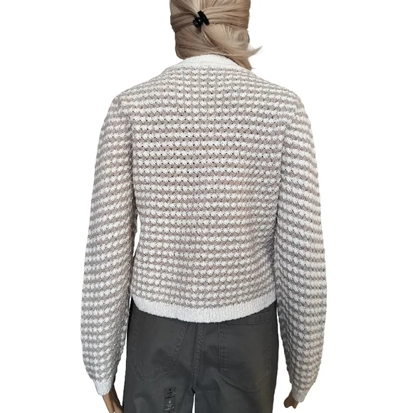DKNY Jeans Cream and White Knit Sweater - Picture 5 of 9